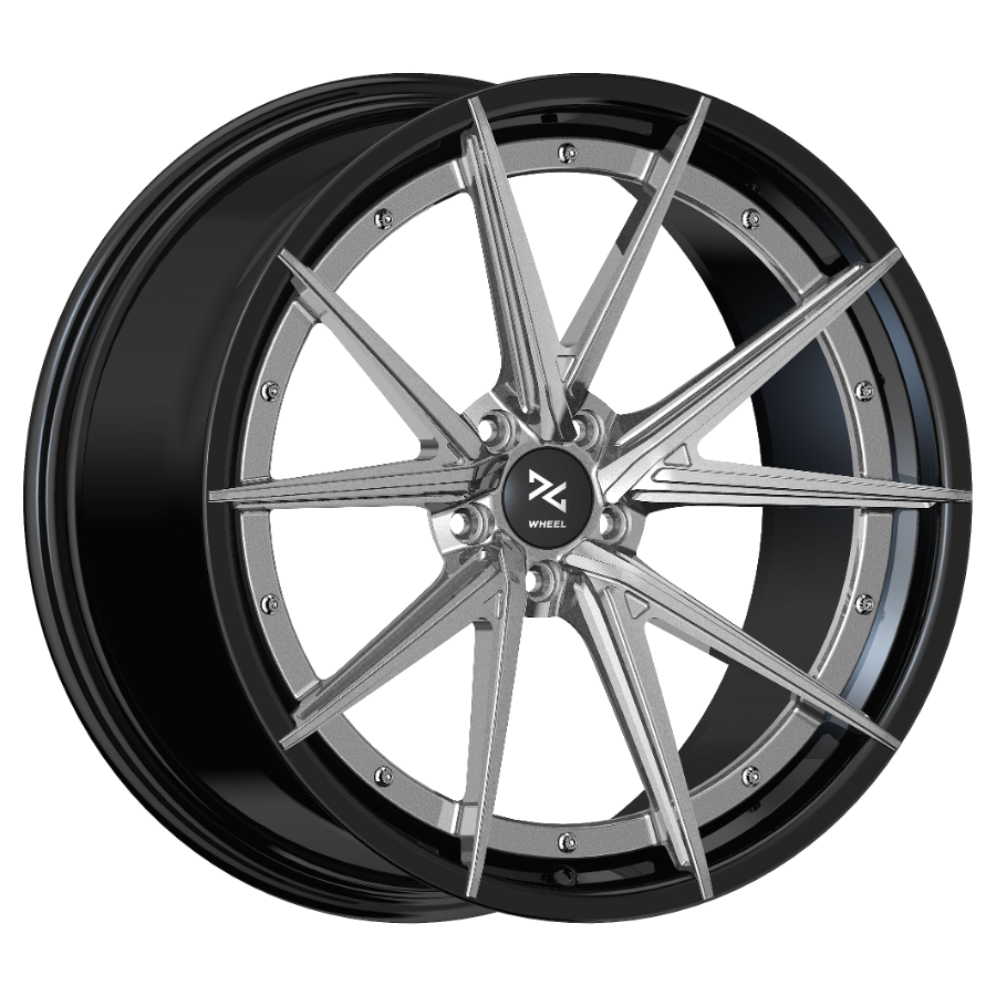 ID2 Brushed Titanium / Gloss Black