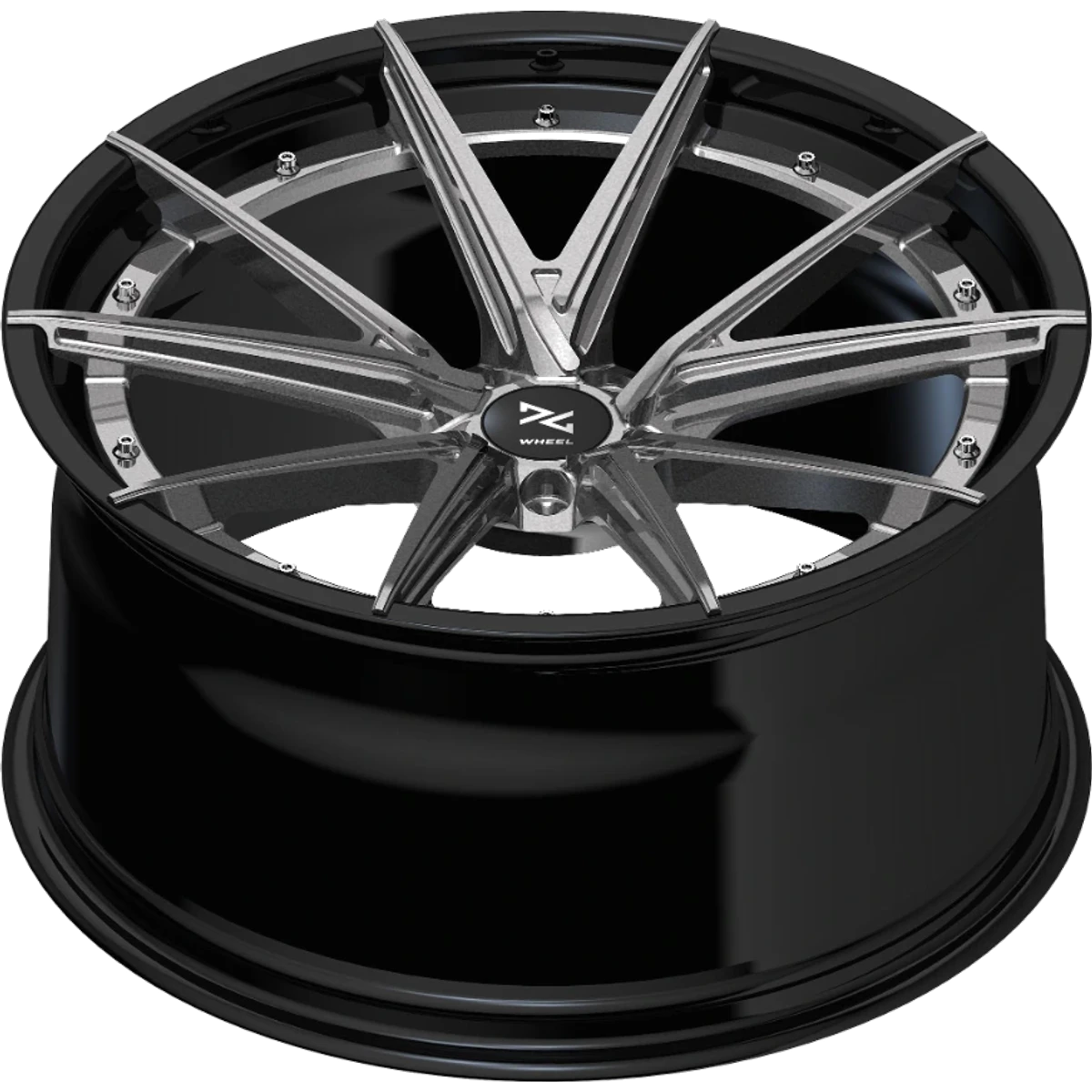 ID2 Brushed Titanium / Gloss Black