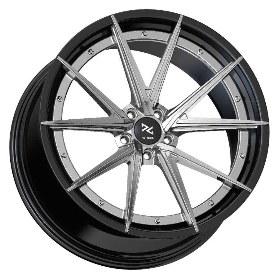 ID2 Brushed Titanium / Gloss Black