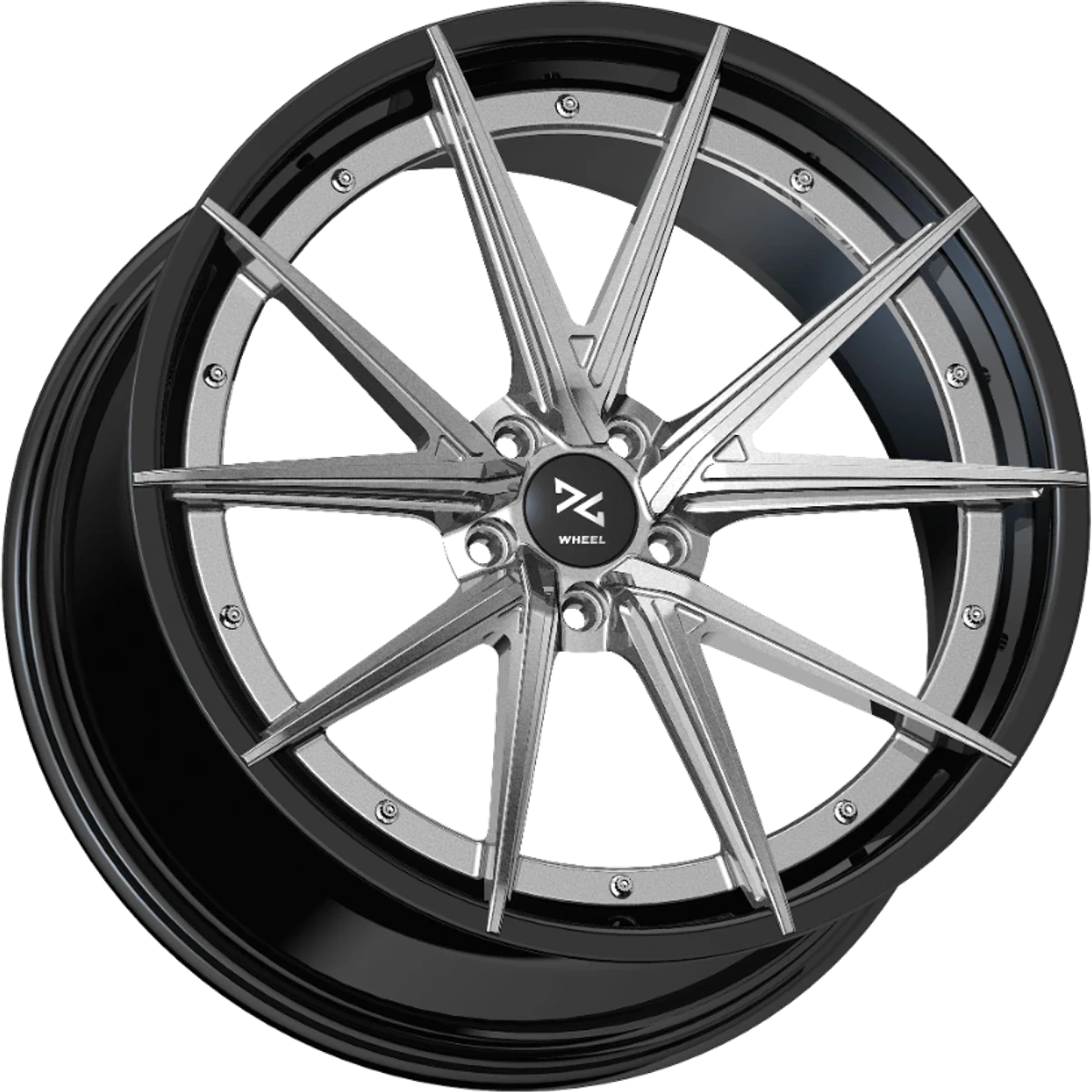 ID2 Brushed Titanium / Gloss Black