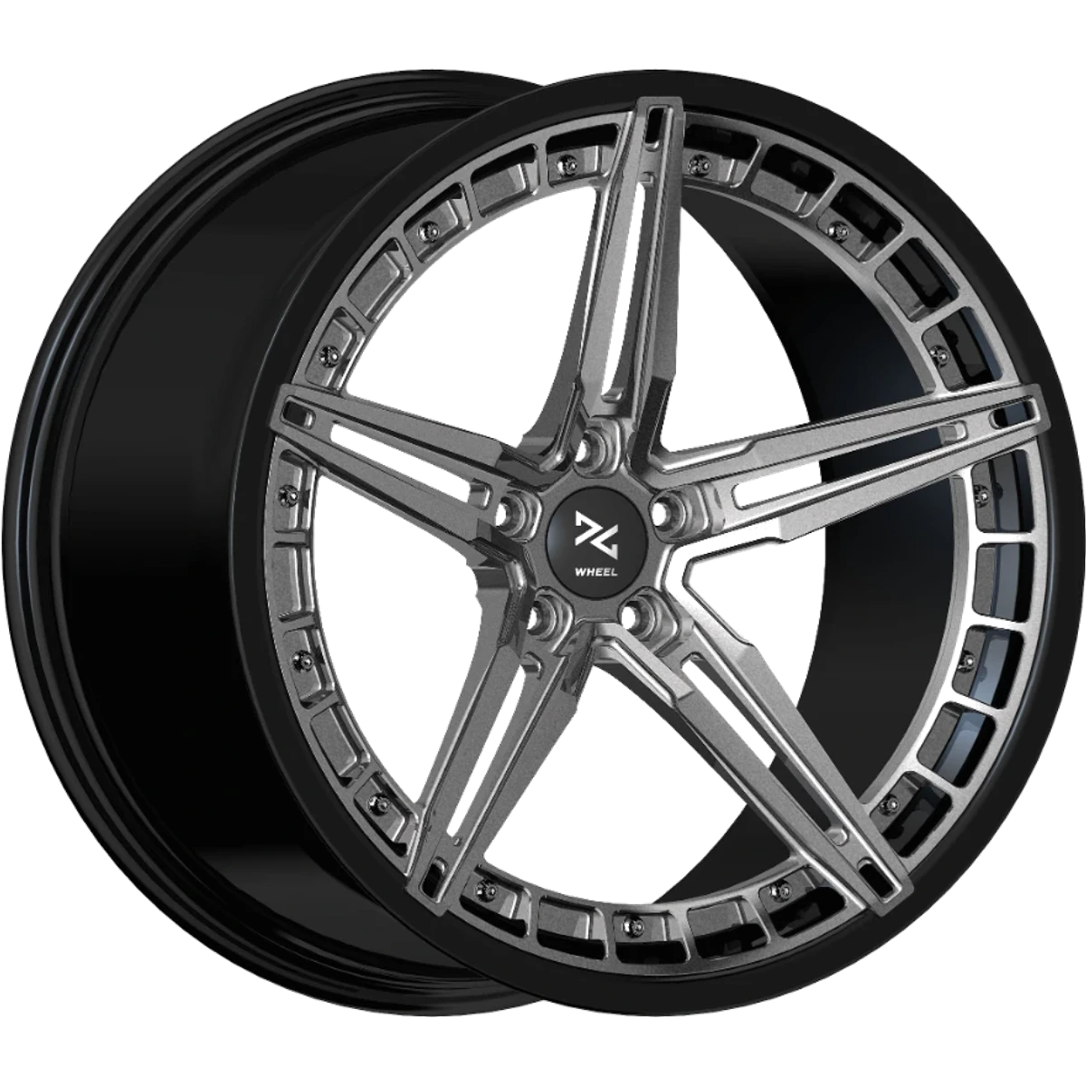 ID3 Brushed Titanium / Gloss Black