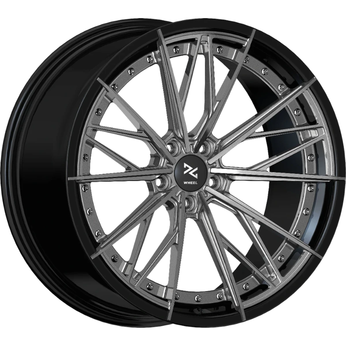ID4 Brushed Titanium / Gloss Black