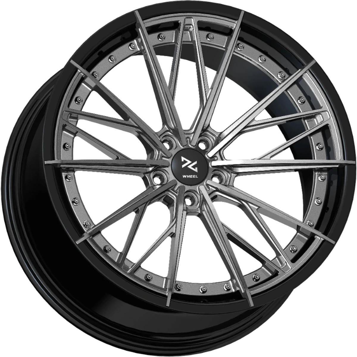 ID4 Brushed Titanium / Gloss Black
